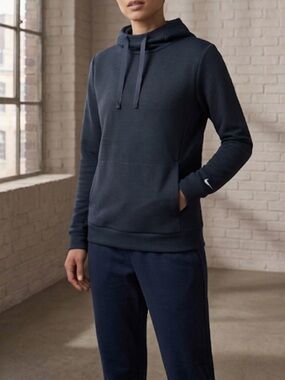 Nike Dri Fit Black Ribbed Cowl Neck Hooded Sweatshirt Size XS